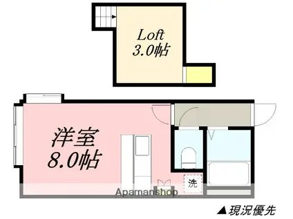 AMS桜E棟(ワンルーム/2階)の間取り写真