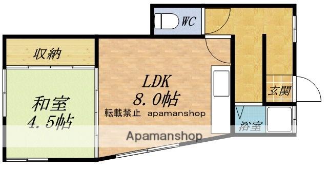 プリンセスコート(1DK/2階)の間取り写真