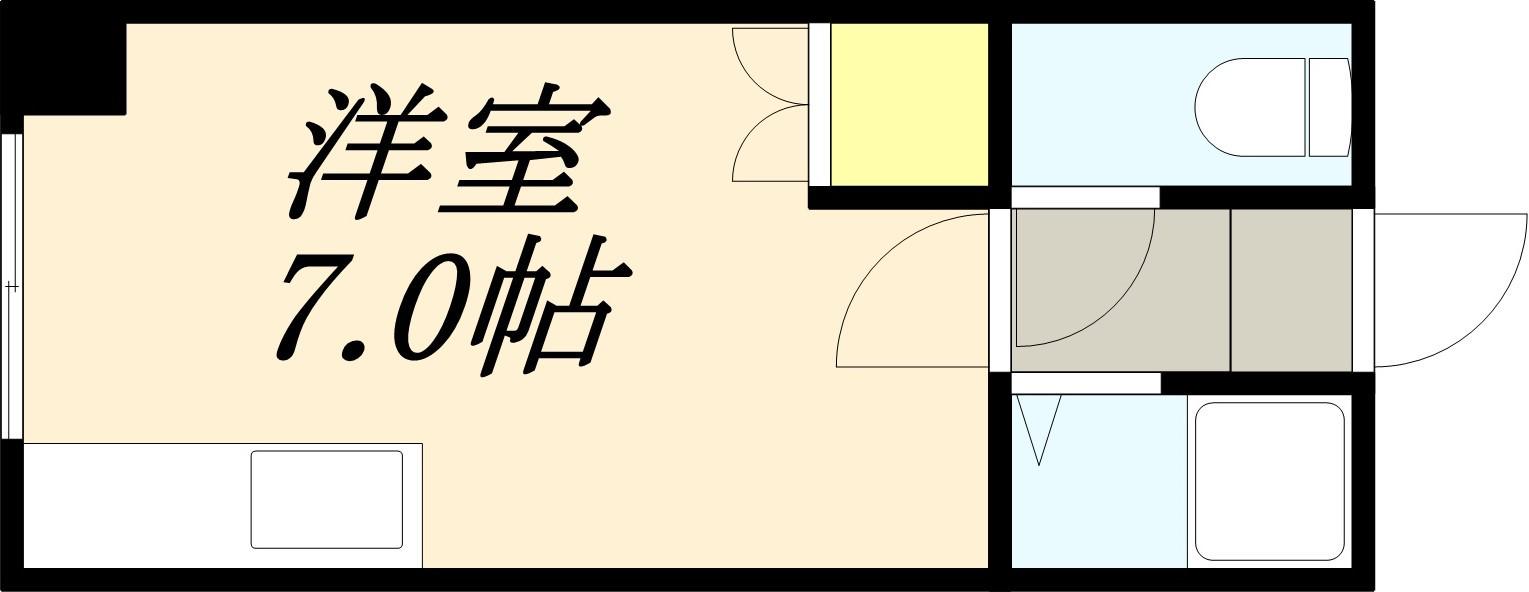 ハイツ大正庵Ⅱ(ワンルーム/3階)の間取り写真