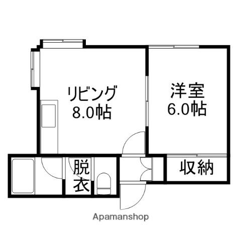 キャナル入船(1LDK/2階)の間取り写真