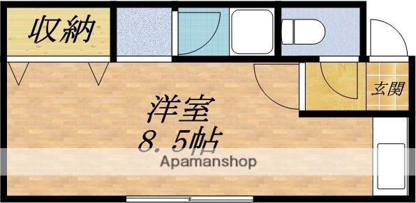 ライムライトⅠ(ワンルーム/1階)の間取り写真