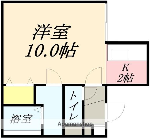 SWEETBAY小樽(1K/1階)の間取り写真