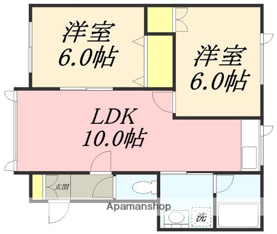 ドルチェ(2LDK/2階)の間取り写真