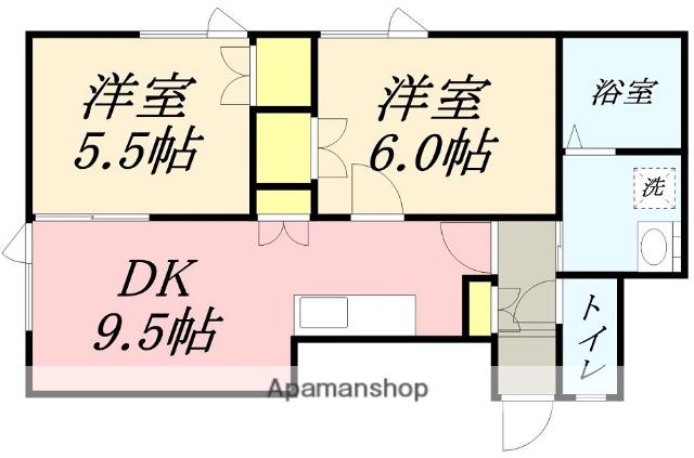 コーポアベニーダ(2DK/2階)の間取り写真