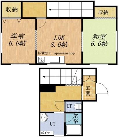 グリーンコーポⅡ(2DK/1階)の間取り写真