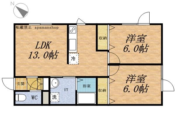 ル・カジェ440(2LDK/1階)の間取り写真