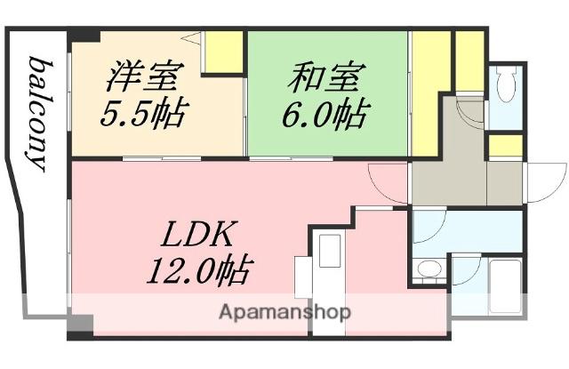 ロールマンション最上(2LDK/3階)の間取り写真