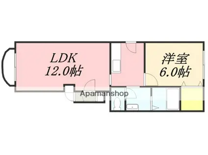 ヴィラ・マーレ(1LDK/2階)の間取り写真