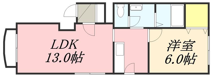 ヴィラ・マーレ(1LDK/2階)の間取り写真