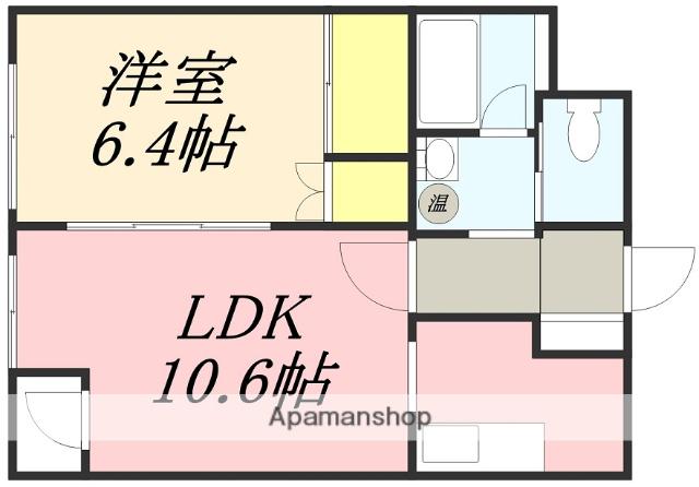 函館本線 銭函駅 徒歩19分 3階建 築19年(1LDK/1階)の間取り写真