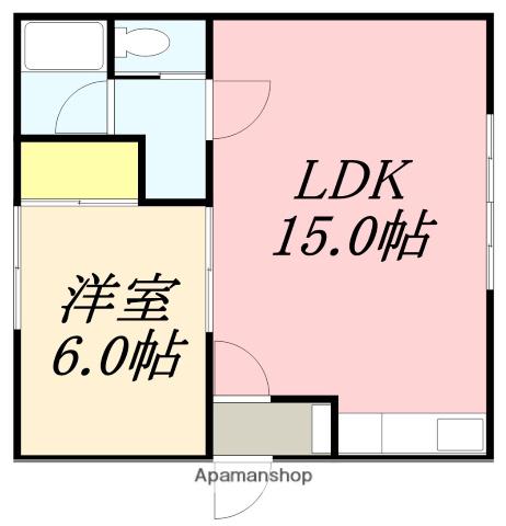 メゾン稲穂(1LDK/2階)の間取り写真