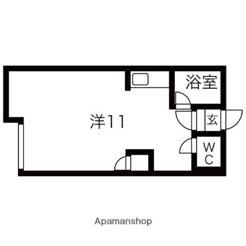 コーポミキNO.2(ワンルーム/2階)の間取り写真