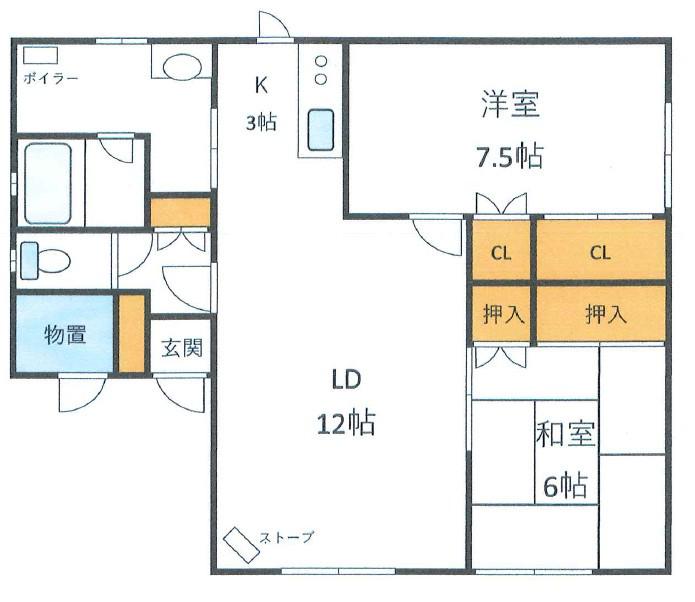 グラン・ハイツ(2LDK/1階)の間取り写真
