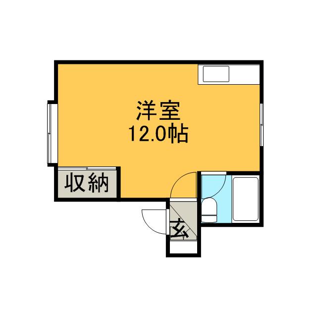 ベイ桂岡(ワンルーム/1階)の間取り写真