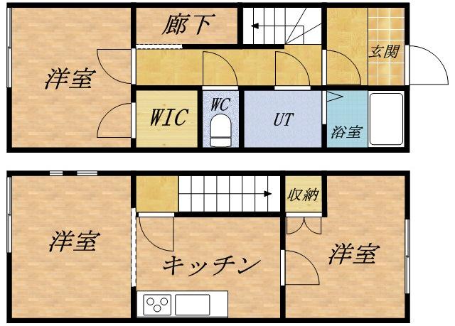 レオネクストユアーズ若竹(2LDK/1階)の間取り写真