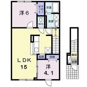 KS・ヴィラⅢ(2LDK/2階)の間取り写真