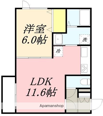 チェリーハウスⅡ(1LDK/3階)の間取り写真