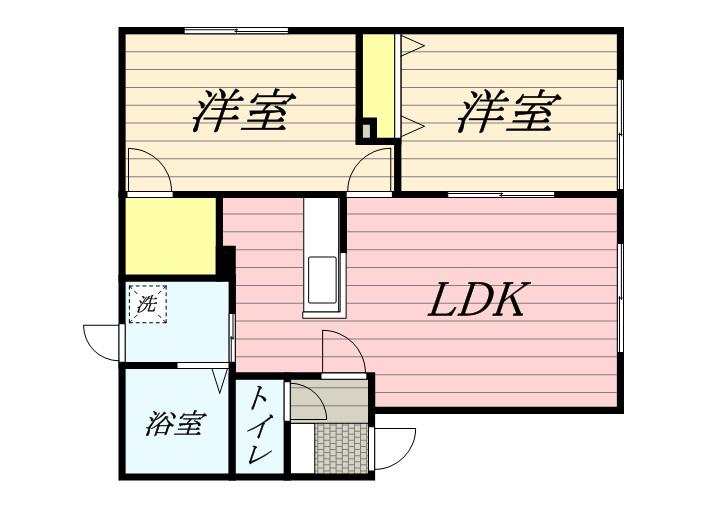 セトルプレイスⅡ(2LDK/2階)の間取り写真