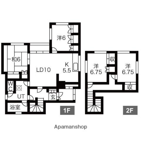 函館本線 小樽築港駅 徒歩18分 2階建 築42年(4LDK)の間取り写真
