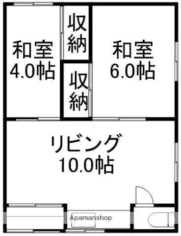 ベース清水(2DK/2階)の間取り写真