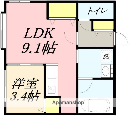 ピュア東彩館V(1LDK/2階)の間取り写真