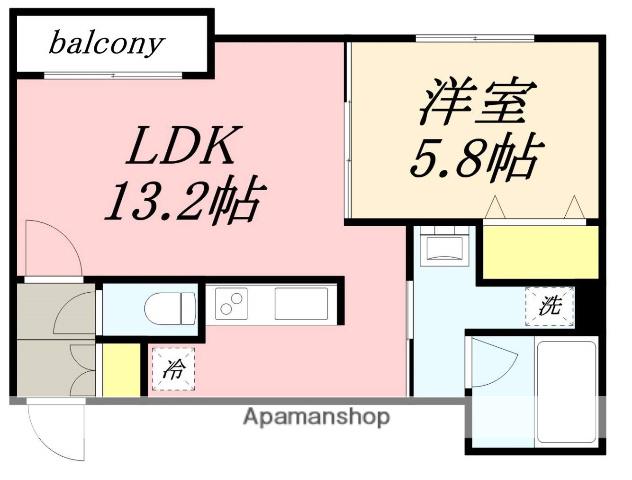 キャナルウエスト小樽(1LDK/2階)の間取り写真