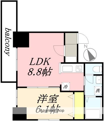 ベイコート小樽オーシャンヒルズ(1LDK/9階)の間取り写真