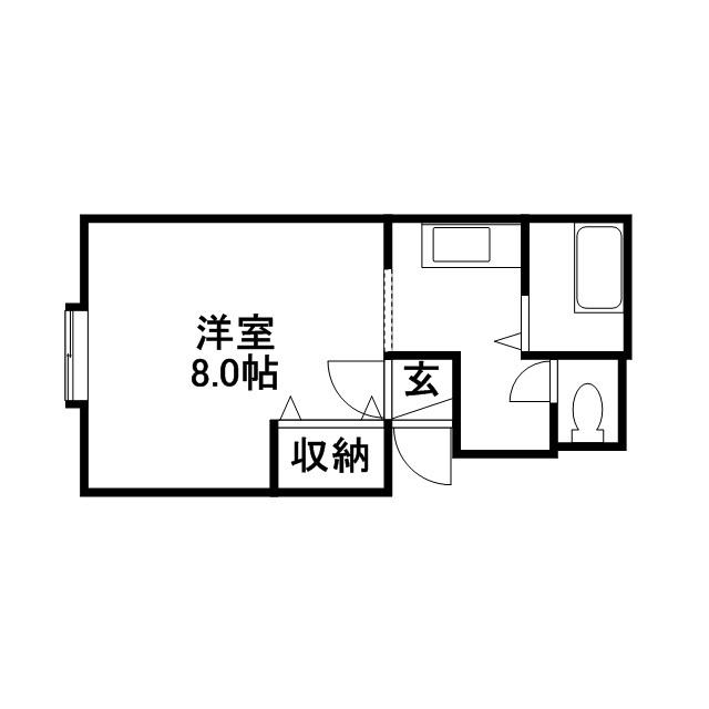 春香96(1K/2階)の間取り写真