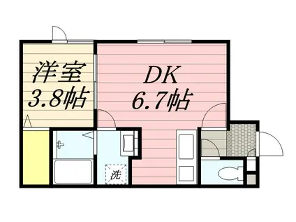 ウェスティン小樽(1LDK/1階)の間取り写真