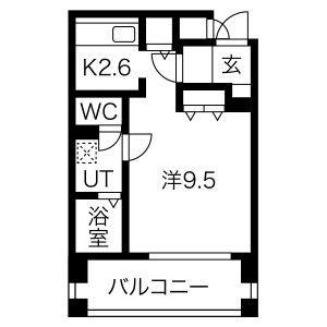 オタルベイサイドシティ7棟(1K/1階)の間取り写真