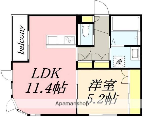 デイジー朝里3丁目(1LDK/3階)の間取り写真