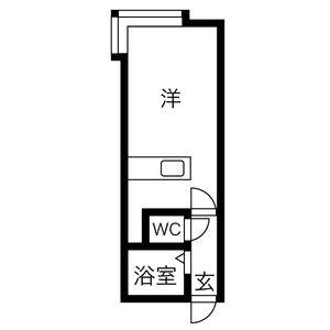 AMS桜D棟(ワンルーム/3階)の間取り写真