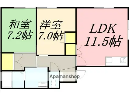 リタアパート(2LDK/2階)の間取り写真