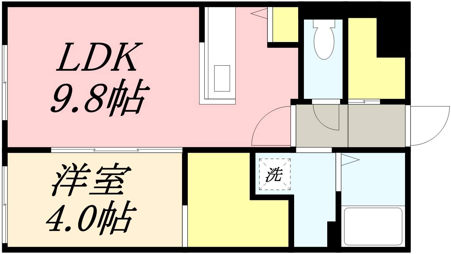 リーサ小樽(1LDK/2階)の間取り写真