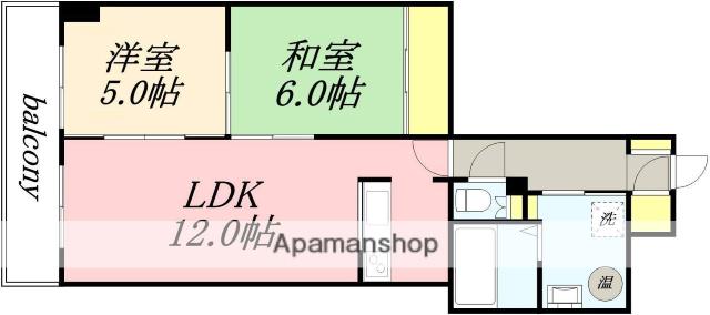 エステート水天宮(2LDK/5階)の間取り写真