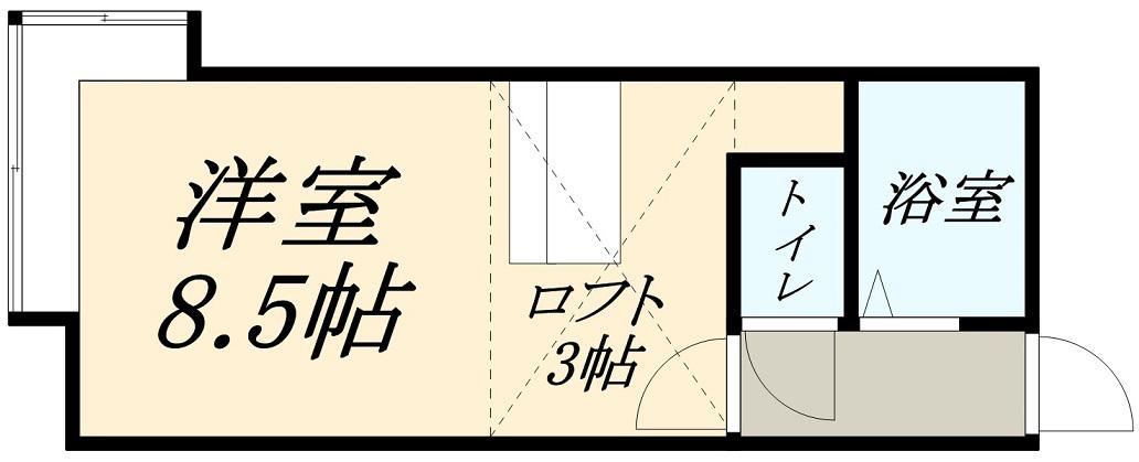 AMS緑B(ワンルーム/2階)の間取り写真