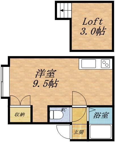 ROANNE花園(ワンルーム/2階)の間取り写真