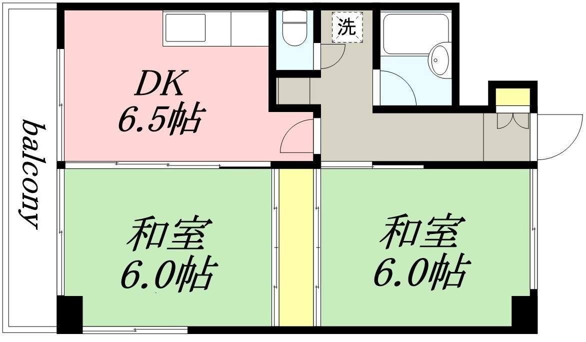 パークマンション(2DK/5階)の間取り写真