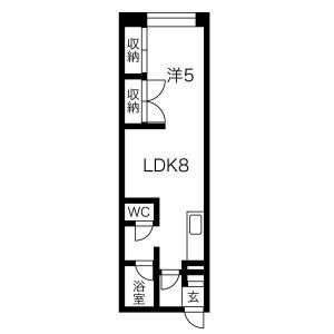 コーポABE(1LDK/2階)の間取り写真