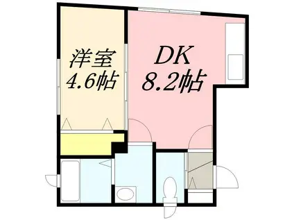 コーポユキアカリ(1LDK/3階)の間取り写真