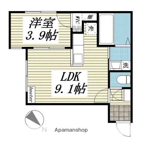 アマン小樽(1LDK/1階)の間取り写真