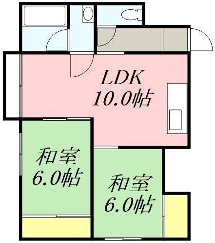 洗心橋マンション(1LDK/1階)の間取り写真