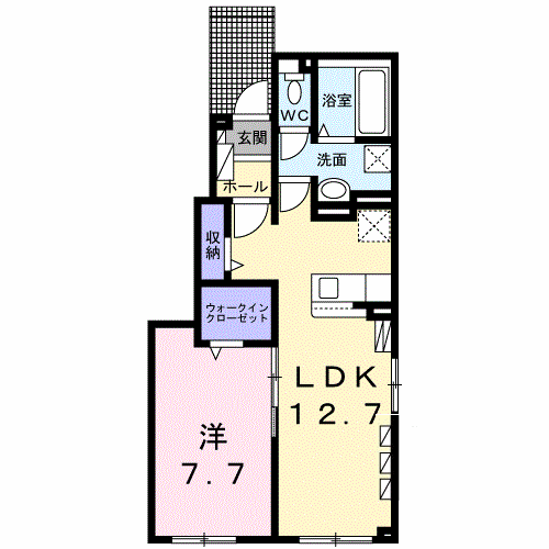 メアヌイ(1LDK/1階)の間取り写真