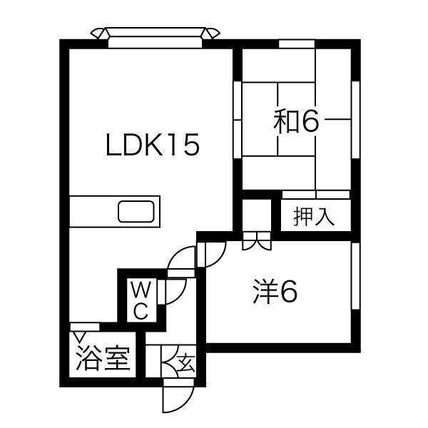 リベラ95(2LDK/1階)の間取り写真