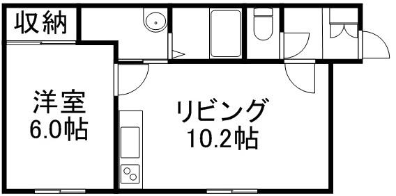 メゾン加藤(1LDK/1階)の間取り写真