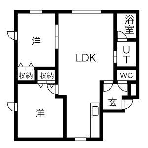 椿通アビタシオン(2LDK/2階)の間取り写真