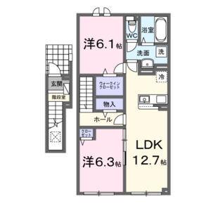 ぺリエール Ⅰ(2LDK/2階)の間取り写真