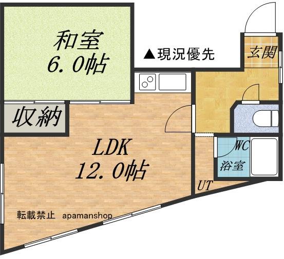 野地アパート(1LDK/2階)の間取り写真