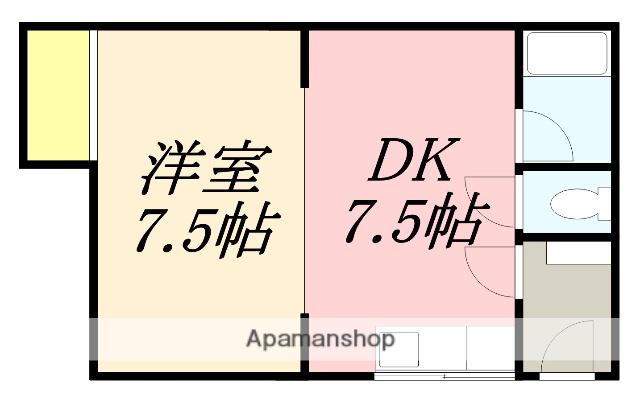 宮アパートⅠ(ワンルーム/2階)の間取り写真