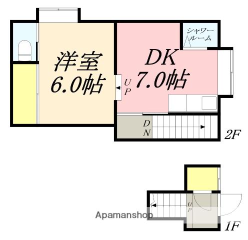 宮アパートⅣ(ワンルーム/1階)の間取り写真